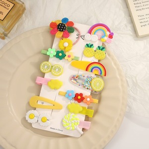 14 pezzi corei simpatici carini di frutta animale dei cartoni animati per bambini ragazza principessa fermaglio per capelli Set di accessori per capelli Color caramella - Product Image 2