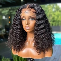 Perruques sans colle en cheveux humains, ondulées crépues, avec dentelle complète 13x4 HD, perruque frontale en dentelle, perruque bob frontale complète sans colle en cheveux humains