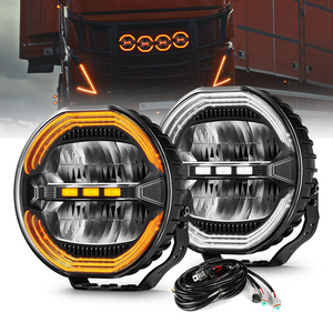 Đèn <span class=keywords><strong>LED</strong></span> chiếu xa ô tô 9 inch, chống chói, 120W, sáng nhất, màu hổ phách, tròn, dành cho xe địa hình, xe tải - Product Image 1