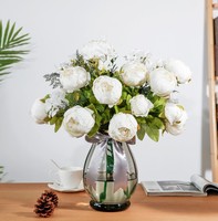 Bouquet de fleurs artificielles en soie multicolores européennes pour la décoration de la maison et des mariages