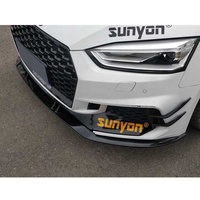 Nouveau Roadinjoy 2017-2019 Audi A5 F53 Diffuseur de pare-chocs avant aspect fibre de carbone Spoiler Lame avant Clips de fixation Amélioration/Remplacement