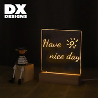 Bloc-notes en acrylique Transparent HD avec lumière LED, ornements créatifs de bureau, offre spéciale