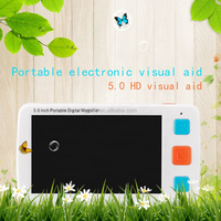 Portable 5" Digital Magnifier with 8 Pieces LED Lights 800x480 Resolution 2500mAh Battery for Low Vision Reading Aid