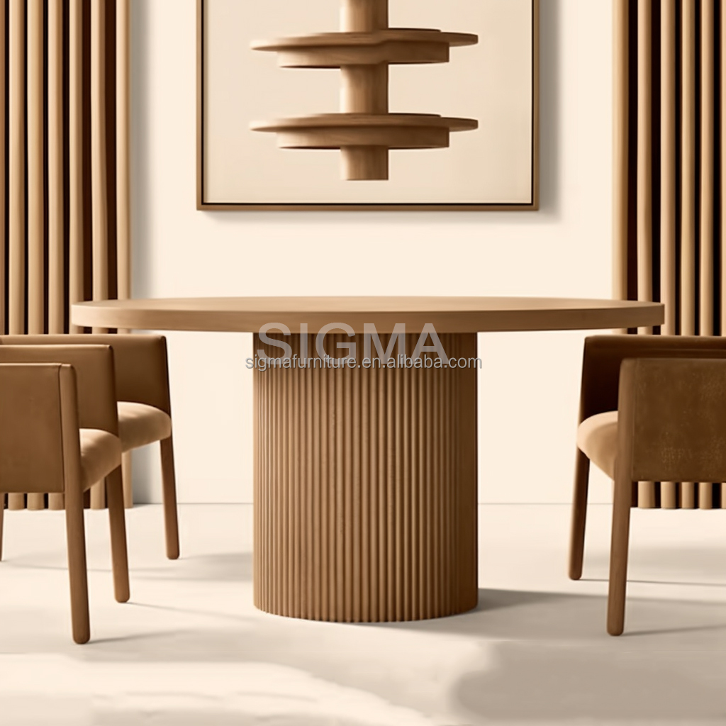 Nordic luxury hotel restaurant home use high quality natural solid wood dining table hot selling