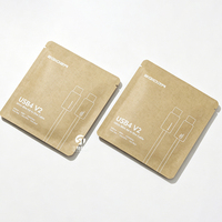 Bolsas de Embalaje Personalizadas de Papel Kraft para Cables Tipo-C |   Bolsas con Cierre Deslizante de 3 Lados para Accesorios Electrónicos