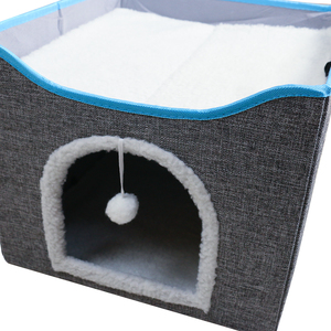 Nouveaux produits pour animaux de compagnie : niche douillette pour animaux de compagnie, maison confortable, double chenil pliable, tente pour chats, niche pour <span class=keywords><strong>chat</strong></span>, lit doux pour animaux de compagnie - Product Image 4