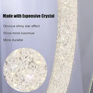 Miro Customized Modern Circle Shape Frontally Illuminated Led Mirror With Crystal For Bathroom