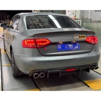 Pour AUDI A4 S4 B8 B8.5 diffuseur arrière en Fiber de carbone Kits de carrosserie de mise à niveau de haute qualité rénovation lèvre de pare-chocs arrière avec lèvre arrière LED nouveau