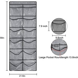12-Grid Transparent Pocket Hanging <b>Shoe</b> Rack Closet Door <b>Storage</b> <b>Shoe</b> Rack Hanger - Product Image 3