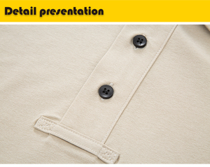 Polo de rendimiento para hombre, ultraligero, 130g, tacto algodón, poliéster suave hilado, absorción de humedad, para golf, tenis, trabajo, con cuello. - Product Image 6