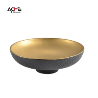 Assiettes décoratives en céramique dorée et noire bols à fruits modernes autres accessoires de décoration intérieure vase avec support