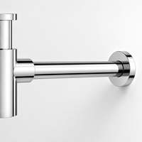 Siphon de lavabo en laiton poli de 32 mm de diamètre, tuyau de vidange anti-odeur pour lavabo de salle de bain, accessoires de plomberie