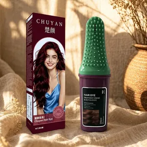 Teinture capillaire végétale OEM sous marque privée 200ml Bourgogne avec applicateur peigne Qualité salon Vente en gros - Product Image 1