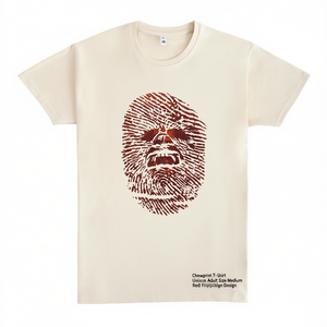 T-shirt Chewprint unisex per adulti, taglia media, design con impronta digitale rossa - Product Image 2