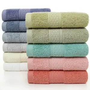 Set di asciugamani di lusso all'ingrosso bagno + viso + asciugamani asciugamano bianco in cotone egiziano al 100%
