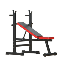 Máquina de press de banca plegable todo en uno con almacenamiento de pesas, equipo de gimnasio ajustable para el hogar