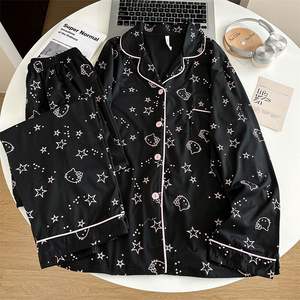 Pijamas nuevos pantalones largos <span class=keywords><strong>de</strong></span> manga larga dulce <span class=keywords><strong>Hello</strong></span> <span class=keywords><strong>Kitty</strong></span> dibujos animados impreso ropa <span class=keywords><strong>de</strong></span> dormir cómoda para mujer ropa <span class=keywords><strong>de</strong></span> casa camisones - Product Image 3