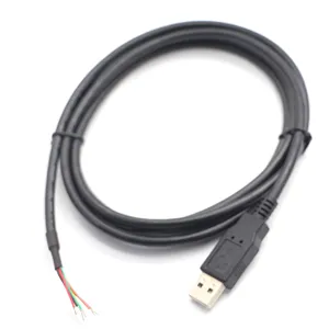 OEM/ODM FTDI232 PL2303 CH340 CP2102 yonga seti USB A RS232 RS422 açmak için kablo çıplak tel sonu