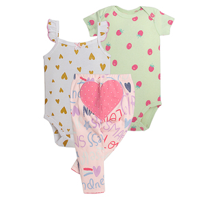 Set di <span class=keywords><strong>Abbigliamento</strong></span> Estivo per Neonati, Completo 3 Pezzi con Body, Pantaloni e Cardigan per Bambini e Bambine - Product Image 5