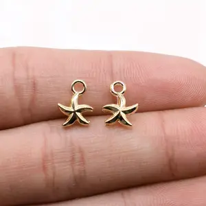 AA0160115 12x7mm Charms starfish star Handmade Making fit Vintage Tibetan Silver Color Pendants DIY For Bracelet
