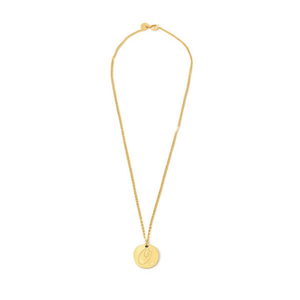 Collar de acero inoxidable con letra O de 1,9 cm, de una sola cara, estilo gargantilla para mujer - Product Image 1