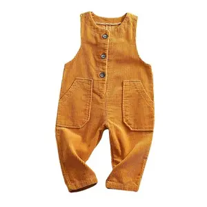 Ivy83136A 2021新款时尚婴儿可爱连体裤婴儿灯芯绒连体裤女孩男孩