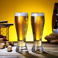 Verre à bière classique personnalisé avec logo, ensemble de 2 tasses en verre borosilicate et aluminium pour la maison, le pub, le bar ou les fêtes