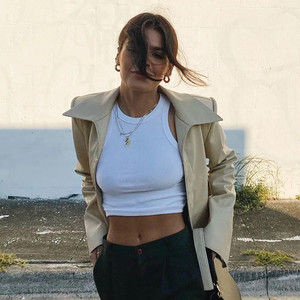 Logo personnalisé vente en gros d'été de haute qualité débardeur mode coton élastique respirant femmes haut court - Product Image 6