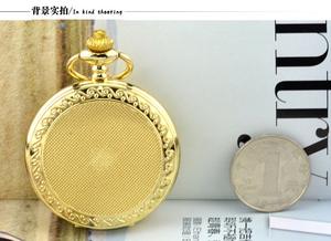 Toptan kazınmış çiçek çerçeve Gypsophila panicover ta kapak beyaz iğneler çin mekanik kendinden sarma Modern altın cep saati - Product Image 6