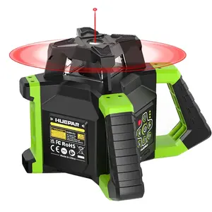 Huepar RL300HR 360 Horizontal Red Interior/Exterior Rotating Beam Electronic Self-Leveling Rotary Laser Level Kit