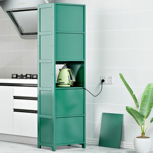 Ультра Узкий бамбуковый стеллаж для хранения ванной комнаты и кухонного шкафа с полкой для небольшого пространства для хранения в ванной комнате - Product Image 3