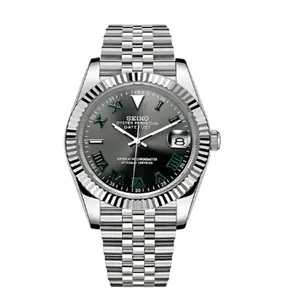 Nouvelle montre mécanique sportive avec cadran romain, design vert radis, multifonction, bracelet en acier, pour homme, NH35 - Product Image 1