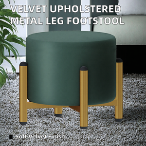 Meubles de salon modernes et écologiques en velours pour hôtel, tabourets et ottomanes rembourrés avec pieds en métal pour cuisine intérieure - Product Image 2