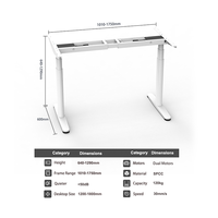 2CF3 bureau debout réglable au design moderne cadre de table d'ordinateur de bureau intelligent en gros avec réglage en hauteur