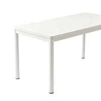 Table de formation Olive avec pieds en tube d'acier laminé à froid, cadre de support en tube d'acier carré à section conique, plateau en MFC de 25 mm, durable