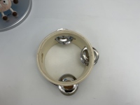 Wholesale 4" Natural Wood Tambourine with Artificial Sheepskin Head Single Row Jingle Bell Hand Drum for Children Educational