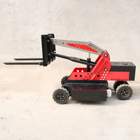 Mini chariot élévateur électrique télescopique tout-terrain 1 tonne, télécommandé, avec batterie lithium-ion et pneus pleins