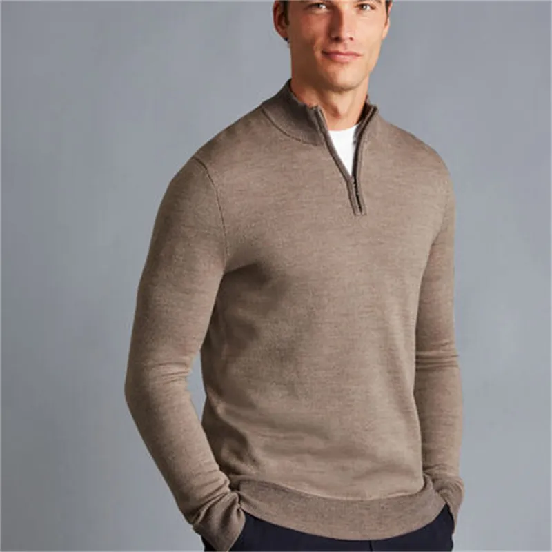 2023 OEM Custom Sample Benutzer definierte Langarm Color Block Zip Up Plus Size Herren Jacken Cardigan Sweater für Herren
