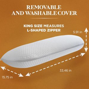 Almohada Cervical King Size con Relleno de Látex Antibacteriano Ecológico, Función de Masaje, Funda Personalizable de Felpa para un Sueño de Lujo - Product Image 2