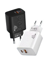Nouveauté Adaptateur secteur Type-C à charge rapide PD3.0+QC4.0 40W avec ports EU/US pour téléphones mobiles, écouteurs et appareils photo
