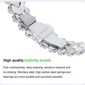 BEEFLYPOWER - Correa de Metal Ondulada con Diseño de Mariposa para Reloj Apple/<span class=keywords><strong>Mi</strong></span>/Redmi, Correa de Alta Gama para Hombre - Product Image 2
