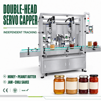 Mesin Penutup Botol Otomatis Presisi Tinggi ZXSMART dengan Dua Kepala Servo Tracking untuk Madu, Selai Kacang, Selai, Saus Cabai
