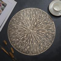 Sets de Table en Vinyle PVC Ajoué Or Métallisé, Décoration de Table pour Fêtes, Mariages et Réceptions, Sous-Assiettes