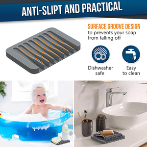 Jabonera de Silicona con Autodrenaje, Bandeja de Jabón Premium con Drenaje, Jabonera de Silicona Creativa para Baño, <span class=keywords><strong>Ducha</strong></span>, Cocina - Product Image 6