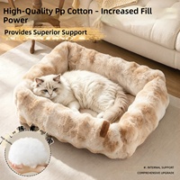 Coussin pour chien et chat écologique en velours bulle, semi-fermé, universel, pour l'hiver, avec sensation de sécurité, épaissi et amovible