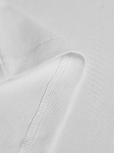 Polo en coton blanc à manches courtes pour homme Handee, couleur unie, style décontracté, tissu respirant, coupe classique, logo sur le devant - Product Image 4