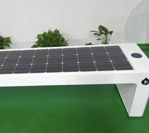 Banc solaire intelligent en acier avec panneau de charge pour téléphone portable, mobilier urbain, banc solaire avec charge sans fil - Product Image 2