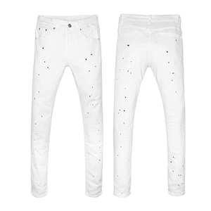 Jeans pour hommes en coton de haute qualité en gros, marque américaine de streetwear, taille mi-haute, respirant, <span class=keywords><strong>bleu</strong></span> décontracté, moyen, automne - Product Image 4