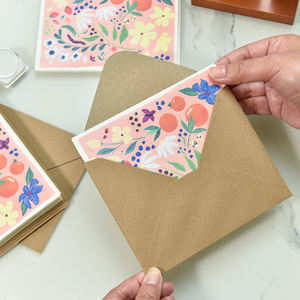 Cartes de vœux personnalisées de taille standard 5*7 pouces, papier couché de haute qualité, impression offset CMJN, cartes de remerciement et enveloppes - Product Image 1