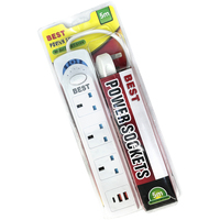 Stop Kontak Listrik Arab Saudi UK 3 4 5 Lubang dengan Kabel Ekstensi USB 2m/3m dan Saklar Kontrol